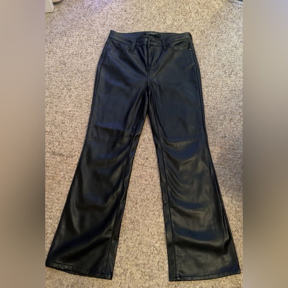 Liverpool Black flare leather jeans